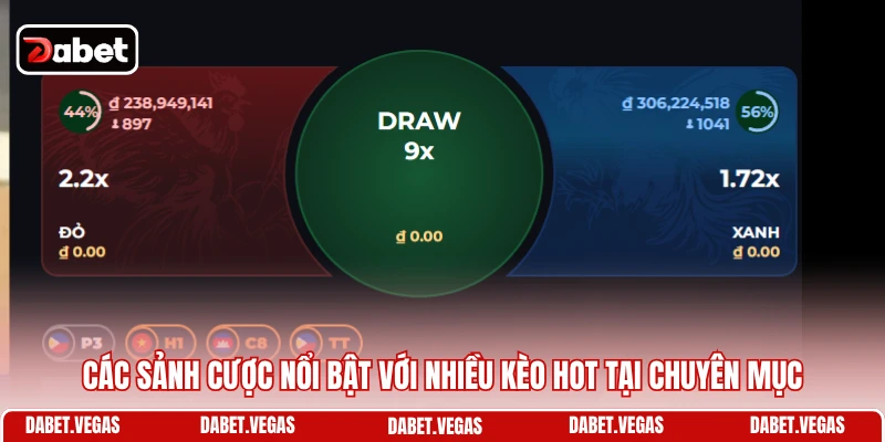 Đá Gà DABET 2 Các sảnh cược nổi bật với nhiều kèo hot tại chuyên mục
